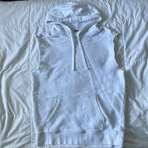 H&M White Sleeveless Hoodie